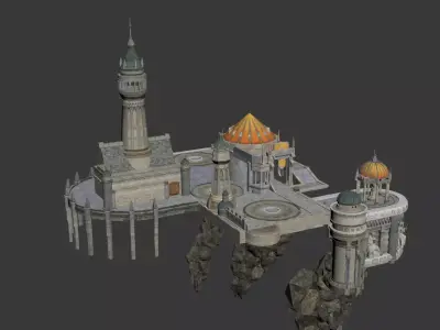 castle scene for game 3D model
