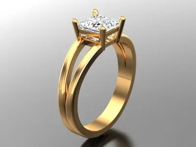 Solitaire Diamond Ring 6 3D print model