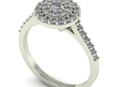 Circle Micro Diamond Ring 3D print model