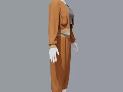 Aladdin women sports costume 3D model