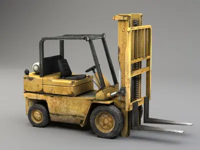 Forklift truck Low-poly 3D model 3D model
