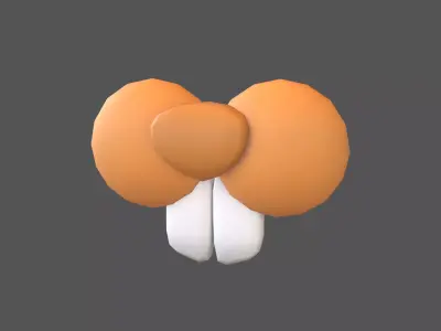 Rabbit Nose v1 003 Low-poly 3D model