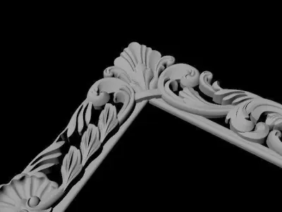 mirror gold ornate frame 3D model 3