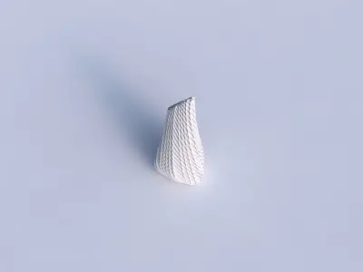 Vase puffy tipped triangle with bent extruded lines 2 3D print model