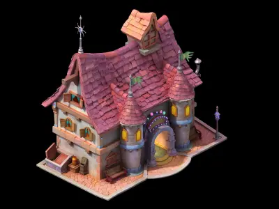 Game Cartoon - House 04 3D model