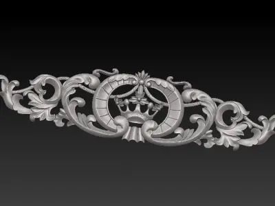 Classic pattern inlaid interior decorated with 3D CNC model 3D model