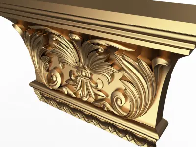 Carved Capital 05 Low-poly 3D model