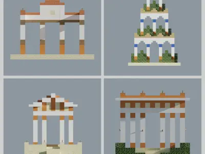 Collection Ancient Pack Low-poly 3D model