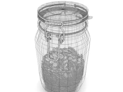 Glass Jar with farfalla pasta  3D model