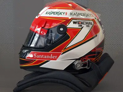 Kimi Raikkonen 2014 style Racing helmet 3D model