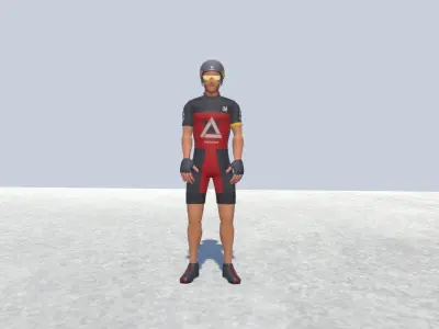 Cyclist avatar 6 male Low-poly 3D model