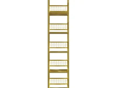 Homary Gold Metal Freestanding Narrow Bookshelf  3D model