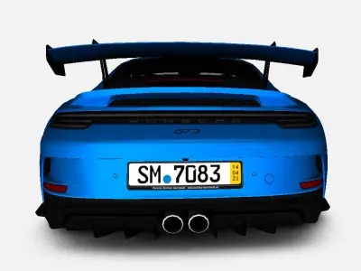 Porsche 911 992 GT3 2021 Gameready Low-poly 3D model