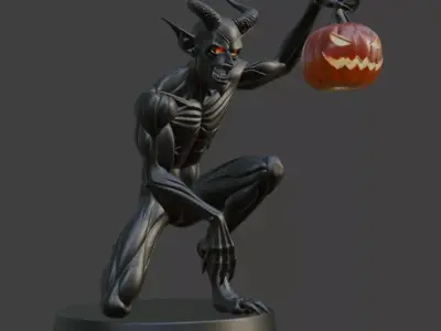 Halloween Black Demon 3D Model 3D print model