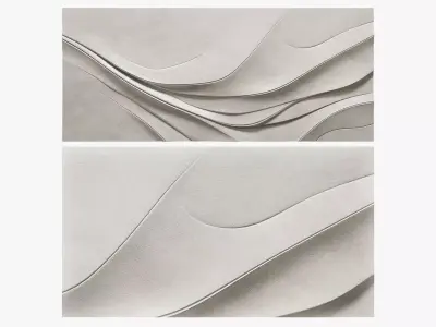 Beige Abstract Wall Art 3D model