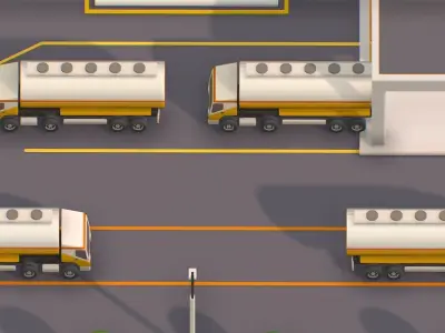 Isometric Oil Processing Plant Complex Crude Low-poly 3D model