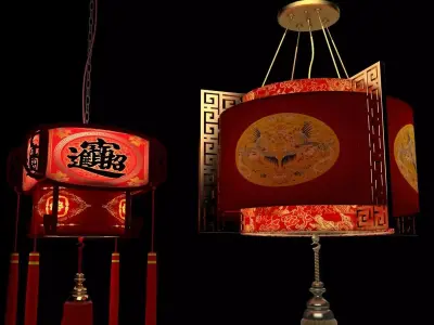 Chinese Red Lantern 3D model 30