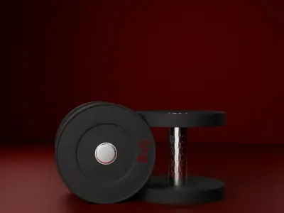 Realistic 5kg Dumbbell 3D Model for Fitness and Gym Scenes Free low-poly 3D model