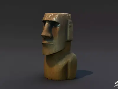 Moai Statue Low-poly 3D model get