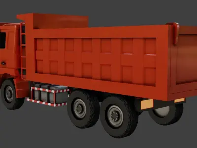 track orange dump truck Free low-poly 3D model