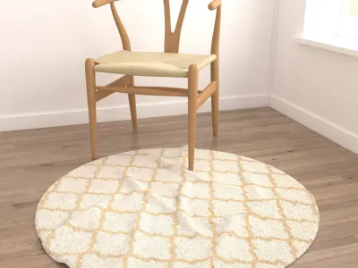 Round Rug Set 128 3D model