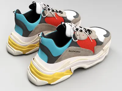 balenciaga triple s trainers 3D model