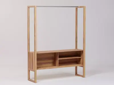 Clothes Hanger Cabinet 140x40x180 Low-poly 3D model