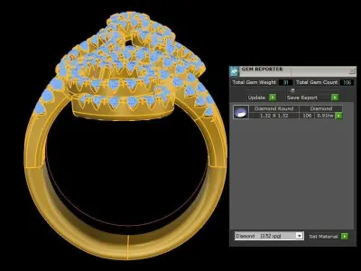 R235 diamond ring jewelry  3D model