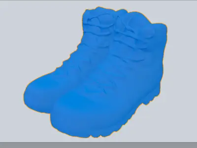 Pair of trekking hiking boots shoes outdoor footwear 3D model