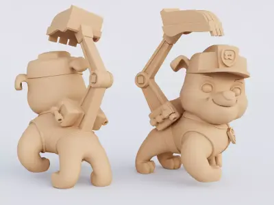 3D Printable Paw Patrol Figurine Set STL Format 3D print model