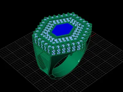 Print Ready STL 3DM  Gents Rings Diamond Men Ring  3D print model 168