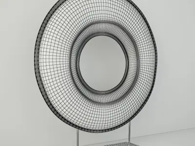 French Brass Repousse Stovepipe Surround 3D model