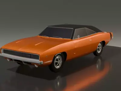 Dodge Charger RT 1968 low-poly Low-poly 3D model