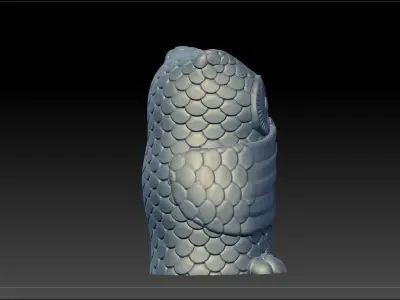 Mystical owl with closed mouth 3D print model