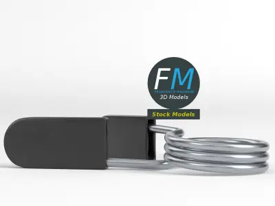 Spring collar clip 3D model