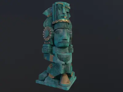 Mexico deity mayan statue 3D model
