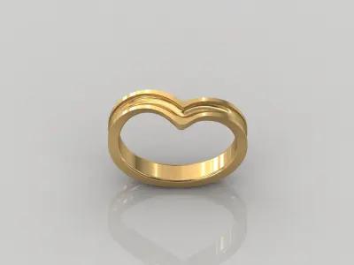 STL 3DM Print Ready Women Diamond Ring Lightweight Printable  3D print model 158