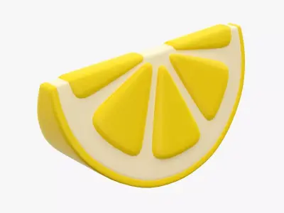 Lemon slice stylized 3D model