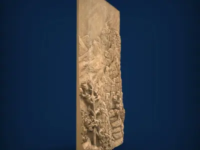 Carved panel painting STL 3D model 29