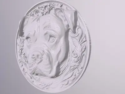 Pit Bull 4 basrelief for 3D printing 3D print model
