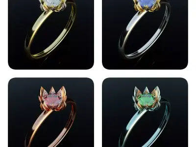 Ring lily flower 3D model set for 3D print 3D print model