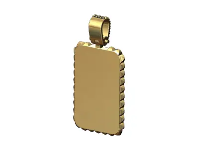 Spikes rectangular diamond bail memory pendant 3D print model