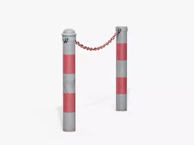 Chain Barrier C Low-poly 3D model