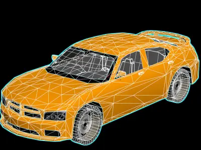R3DP Low-Poly PBR American Cars - Dodge Charger Low-poly 3D model