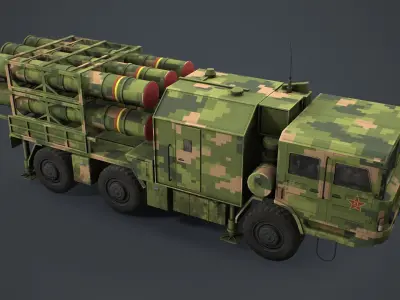 HQ-16B Anti Air Complex Low-poly 3D model