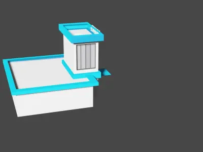 Police station Low-poly 3D model