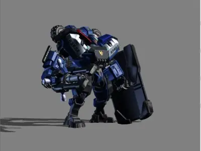 Johnson SABER Automata Skin Low-poly 3D model