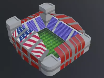 Football Stadium - USA Low-poly 3D model