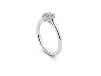 ZDR0100 oval diamond engagement ring 3D print model