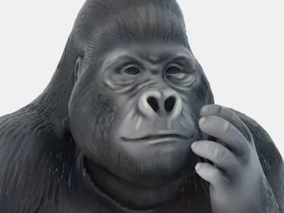 Figurine Gorilla 05 3D model